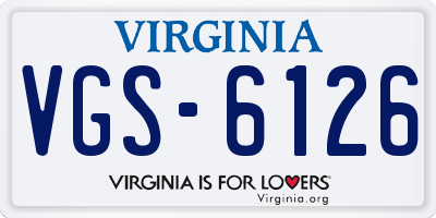VA license plate VGS6126