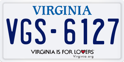 VA license plate VGS6127