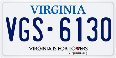 VA license plate VGS6130