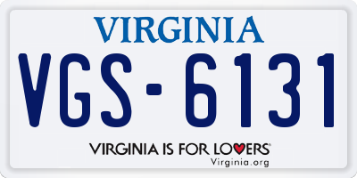 VA license plate VGS6131