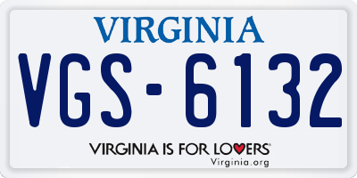 VA license plate VGS6132