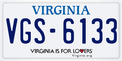 VA license plate VGS6133