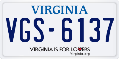 VA license plate VGS6137