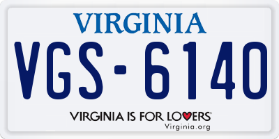 VA license plate VGS6140