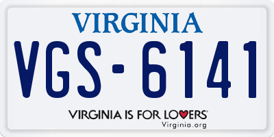 VA license plate VGS6141