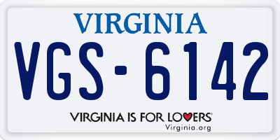 VA license plate VGS6142