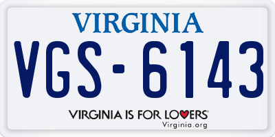 VA license plate VGS6143