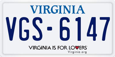 VA license plate VGS6147