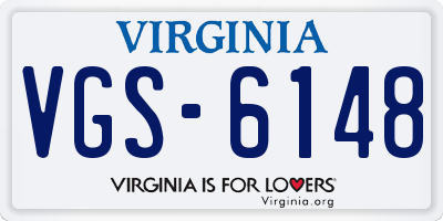 VA license plate VGS6148