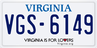 VA license plate VGS6149