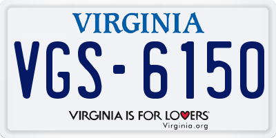 VA license plate VGS6150