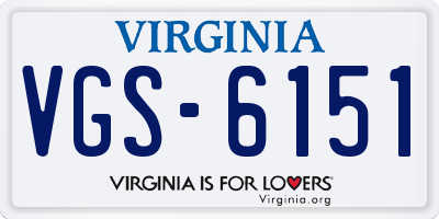 VA license plate VGS6151