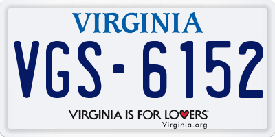 VA license plate VGS6152