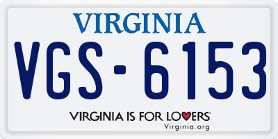 VA license plate VGS6153