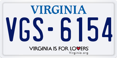 VA license plate VGS6154