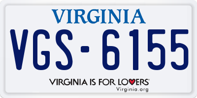 VA license plate VGS6155