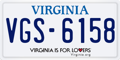 VA license plate VGS6158