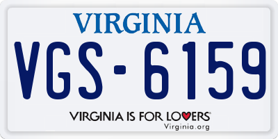 VA license plate VGS6159