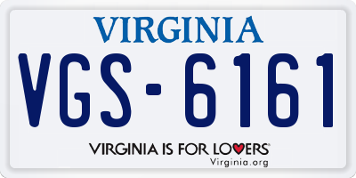 VA license plate VGS6161