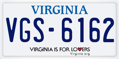 VA license plate VGS6162