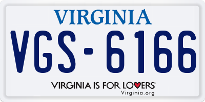 VA license plate VGS6166