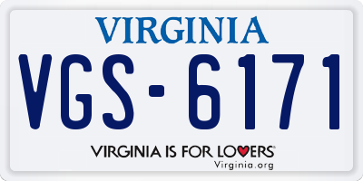 VA license plate VGS6171