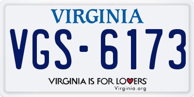 VA license plate VGS6173