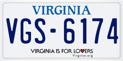 VA license plate VGS6174