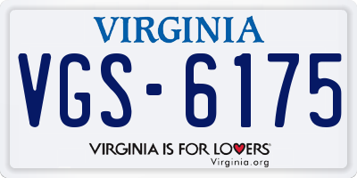 VA license plate VGS6175