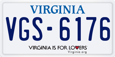 VA license plate VGS6176