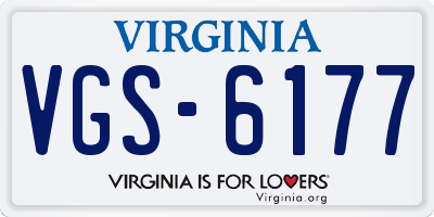 VA license plate VGS6177