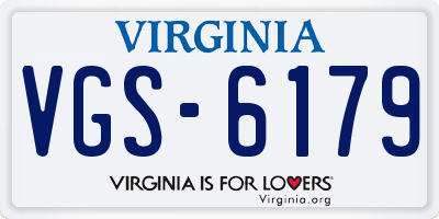 VA license plate VGS6179