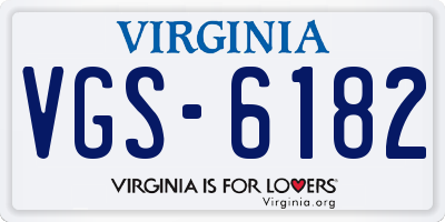 VA license plate VGS6182