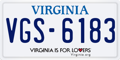 VA license plate VGS6183