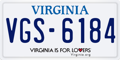 VA license plate VGS6184