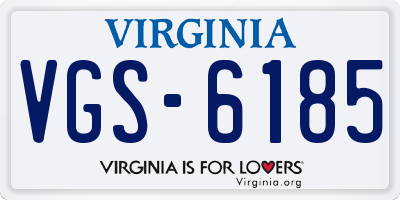 VA license plate VGS6185