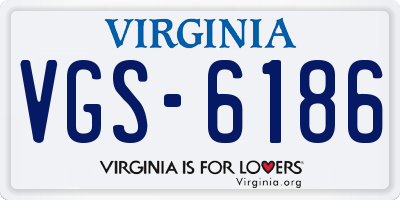 VA license plate VGS6186