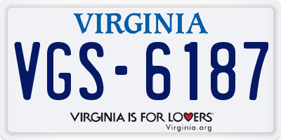 VA license plate VGS6187