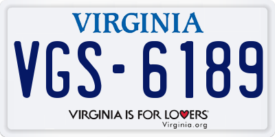 VA license plate VGS6189