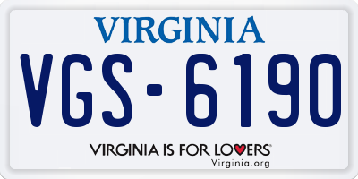 VA license plate VGS6190