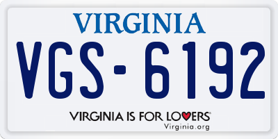 VA license plate VGS6192