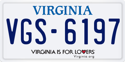 VA license plate VGS6197