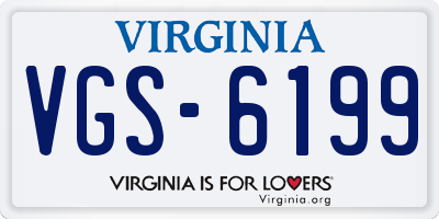 VA license plate VGS6199
