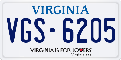 VA license plate VGS6205