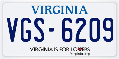 VA license plate VGS6209