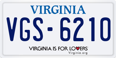 VA license plate VGS6210