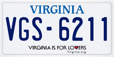 VA license plate VGS6211