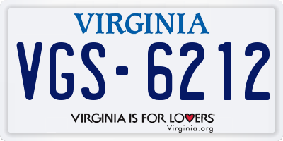 VA license plate VGS6212