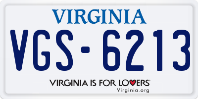 VA license plate VGS6213