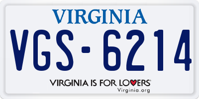 VA license plate VGS6214